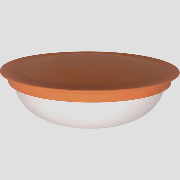 Tupperware Bowl With Lid Orange White Chic Small Serving Container Round - Picture 1 of 8